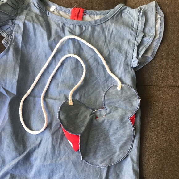 ❤️ NWOT - 3T Minnie Mouse Denim Dress - Picture 5 of 6